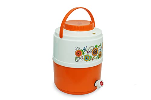 Image of Opil Musafir Insulated Spill Proof Hot and Cold 12 litres Water Storage Jug with Spring Dispenser and Carry Handle, All Season Water Dispenser Color: Orange