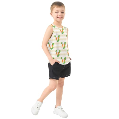 J JOYSAY Rabbit Carrot Foliage Beige Boys Tank Top Sleeveless Muscle Shirts Quick Dry Kids T-Shirts 3-15T4