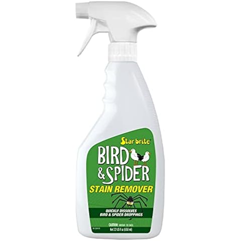 STAR BRITE Spider & Bird Stain Remover Spray - Quickly Dissolve Bird Droppings & Clean up Spider Mess - Won't Remove Polish or Wax (095122SS) Cover