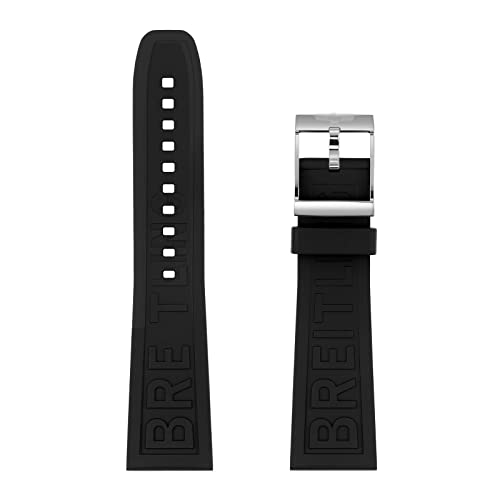 Bracelet montre caoutchouc 22mm étanche noir agate pour montre Avenger