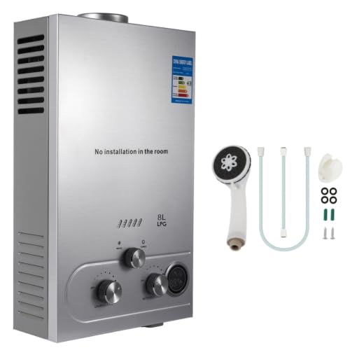 8L LPG Chauffe-eau à Gaz Instantané Butane Propane Chauffe-eau à Gaz Maison Camping Car 16KW 8L/min Avec Mode Hiver et Mode été