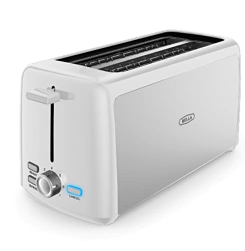 BELLA 4 Slice Toaster, Long Slot & Removable Crumb Tray,...
