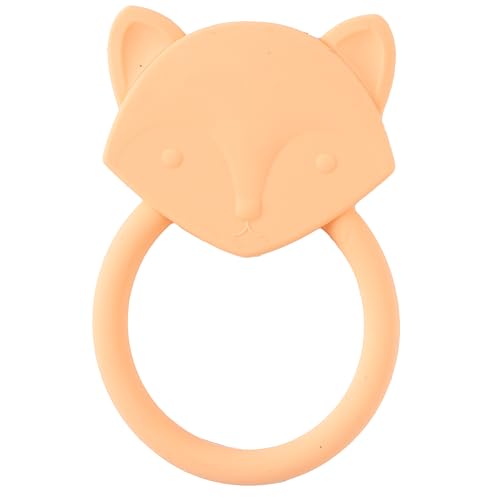 Image of C.R. Gibson 100% Food Grade Silicone Fox Baby Teether for Infants, 2.75 inch x 4.25 inch, Multicolor