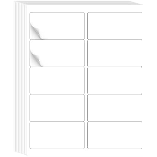 LLIKED 2"x4" Printable White Label Stickers 300 Labels 30 Sheets