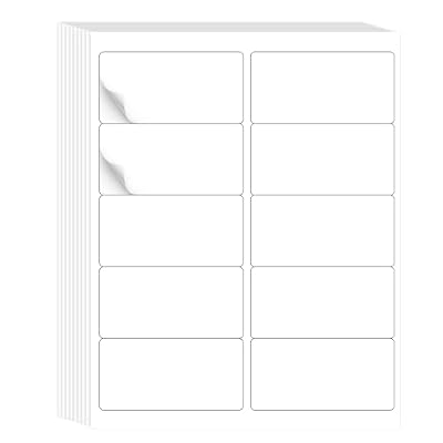 LLIKED 2"x4" Printable White Label Stickers 300 Labels 30 Sheets