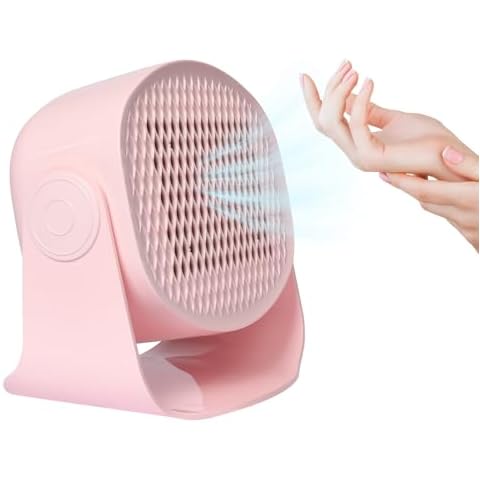 Rotatable Air Nail Dryer, 600W Warm & Cool Wind Blower Dryer for Regular Nail Polish, Multifunctional Nail Polish Fan Blow Dryer for Both Hands and Feet, Home and Salon Use No Harmful (Pink) Cover