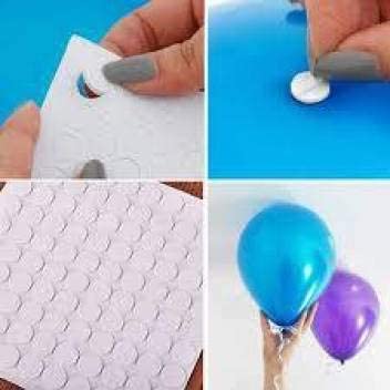 Image of HK balloons 200pcs Balloon Glue dot Point Dots Removable, 2Rolls (100 Pieces Each Rolls)|Glue dot Tape for Balloons |Ceiling Balloons Tape