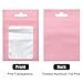 Joycraft 100pcs Mylar Bags - 3.5x4.7 Inch, Resealable Zip, Matte Pink Plastic with Clear Window, Cute Small Bags for Jewelry, Candy, Data Cable
