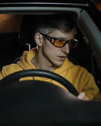 Image of Night Driving Glasses for Men Women Fit Over Sunglasses Anti Glare Polarized HD Night Vision Glasses