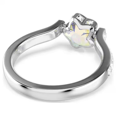 Ring Chroma, verschiedene Größen, Stern, weiß, rhodiniert