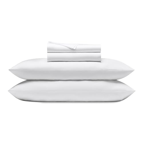 Cozy Earth Luxury Bed Sheet Set - 100% Viscose from Bamboo Fabric, Ultra-Soft & Breathable, Fits Regular & Deep Pocket Mattresses up to 20' - 4 Pieces Queen Sheet Set White