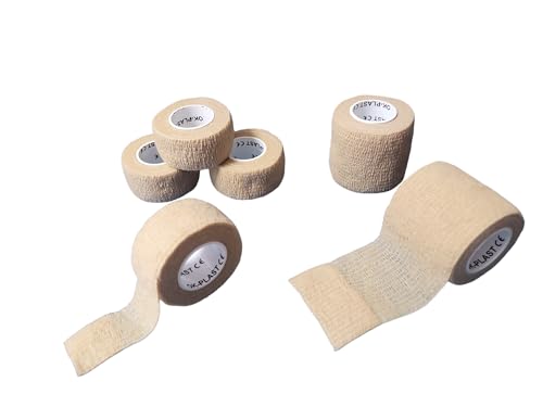 6x Ok-plast Fingerpflaster Set (4 STK. 2,5 cm + 2 STK. 5 cm Breit | Selbsthaftend | Klebt nicht auf Haut & Haare (4 STK. 2,5 cm Breit + 2 STK. 5 cm Breit, Natur)