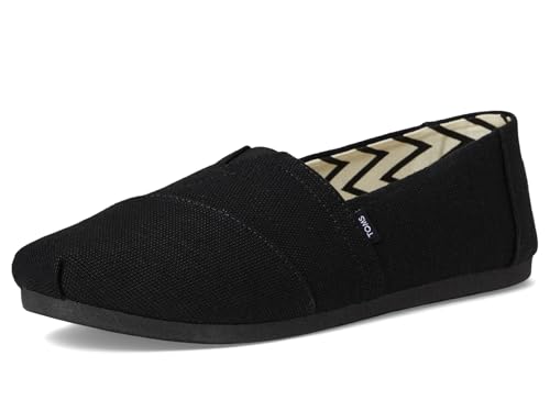 Image of TOMS Women's Alpargata Classic Slip-On Espadrille, Textile Upper, Black /Black Heritage Canvas, 12