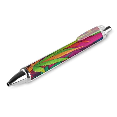 ZFSLY MultiColor Leaf Weed Art Ballpoint Pens Retractable Smooth Black Ink Rollerball Pen Gel Pen with Grip Quick-Dry & Smudge-Free Office Writing Pens for Adults, Men, Women