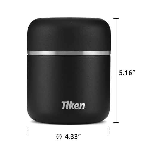Image of Tiken Stainless Steel Vacuum Insulated Food Jar - 16oz Leakproof Container for Hot & Cold Meals, Wide Mouth Lunch Box with Bowl Lid, Dishwasher Safe, for Work, Outdoor