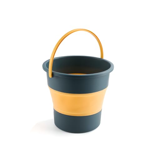 Gorocking 折りたたみ バケツ 5L/10L/17L 4色 掃除 洗濯 洗車 足湯 釣り (イエロー, 10L)