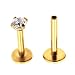 NewkeepsR Crescent 5 Jeweled Cartilage Cluster Earrings 16ga 6mm(1/4'') Surgical Grade 316L Steel Conch Rings Barbell Uppper Helix Stud Piercing