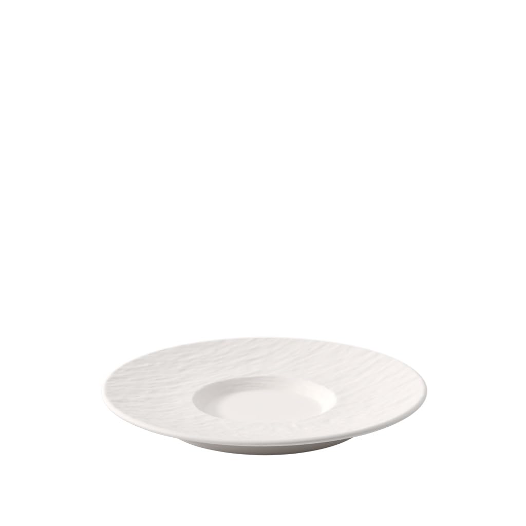 Manufacture Rock Blanc Coffee Saucer by Villeroy & Boch – 6 in, Porcelain, White, Model 10-4240-1310