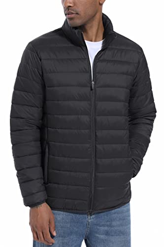 Magcomsen Puffer Jacket Men Packable Down Jacket Lightweight Winter Coats Waterproof Insulated Jacket Black M thumb #1