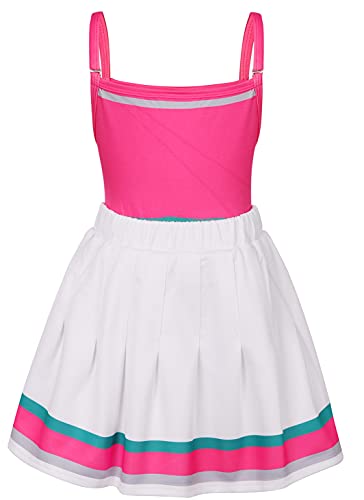 Koatobbor Girls Cheerleader Costume Halloween Party Dress Up With Accessories (Pink, 5-6 Years) #TOP1