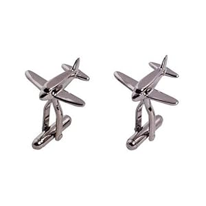Loft Attitude manchetknoppen, verchroomd, vliegtuig