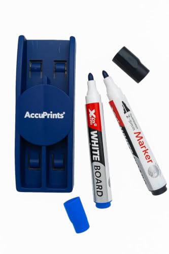 Image of AccuPrints Magnetics White Board Marker, Marker for White Board Magnetic Dry Erase Markers Fine Tip Low-Odor Whiteboard Markers with Duster Parent (Magnetic Duster 2 Set) (A5P0)