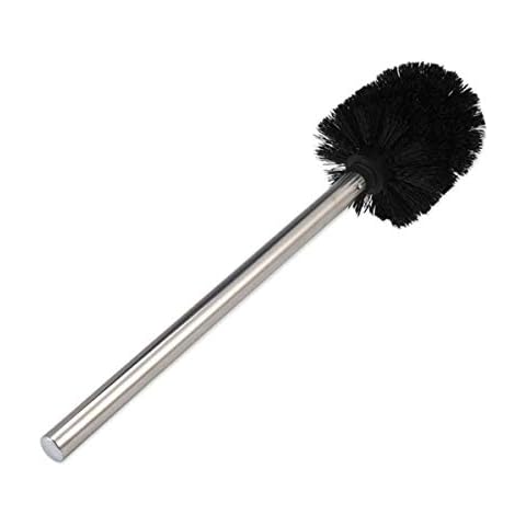 TYPHEERX Toilet Brush Bathroom Cleaning Brushes with Stainless Steel Handle, Black Cover