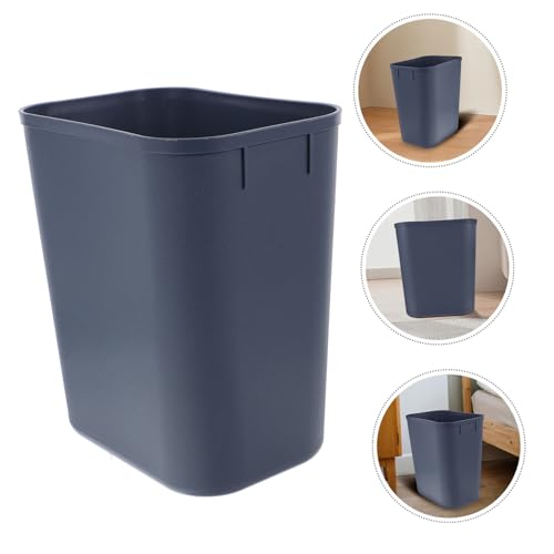 Caneca de basura gris rectangular para oficina y hogar miniatura 5