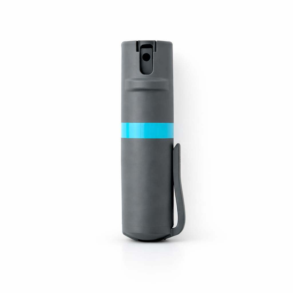 POM Pepper Spray Pocket Clip, Quick Flip Top Safety, Maximum Strength OC Formula with UV Marking Dye, Safe Compact and Tactical Design for Everyday