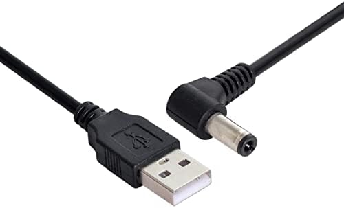 CableCC USB 2.0 A Type Male to Right Angled 90 Degree 5.5 x 2.5mm DC 5V Power Plug Barrel Connector Charge Cable