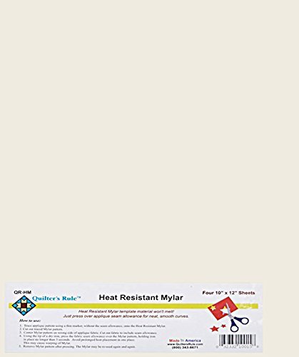Quilter's Rule Heat Resistant Mylar Templates: 10in x 12in Sheets - 4/pkg