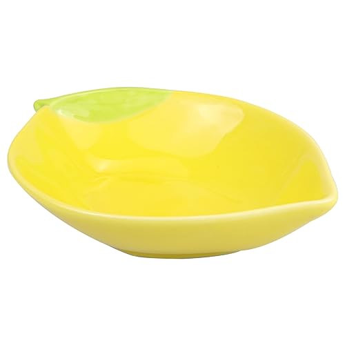 LCJAOF Versatile Ceramic Lemon Shaped Appetizer Dessert Bowl Snacks Fruit Salad Mixing Bowls Food Serving Tray for Home Kitchen