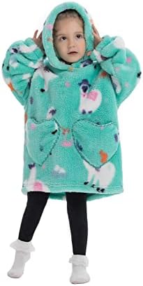 Wearable Blanket Hoodie for Kids Toddlers Super Warm Cozy Oversized Hooded Blanket Sweatshirt with Pocket for Little Girls Boys