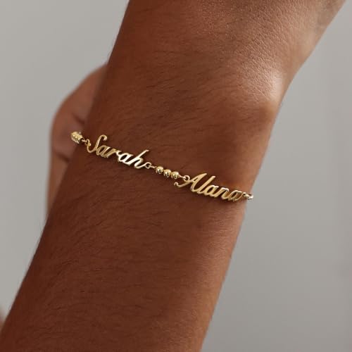 Bracelet prénom et perle d'espacement Hongyu en argent pour enfants - 4