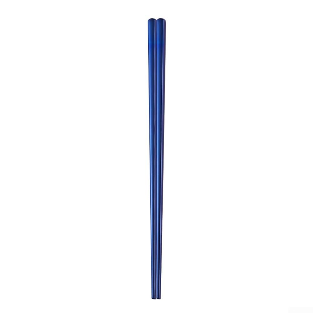 Eco Friendly Metal Cutlery Set Color Alloy Titanium Plated Stainless Steel Chopsticks Durable and Long Lasting(Blue)