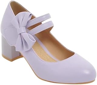 JKaur® Women's mid-heel thick heel sandals with one-line buckle, design soft sole footwear | Purple - 33 Price In India