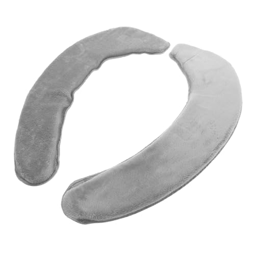 Garneck Seat Cover Washable 2 Pack Flannel Toilet Seat Cover Padded Cushion Soft Comfortable for Bathroom Gray