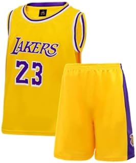 US-DXB Kids Boys Basketball 2-Piece Sport Basketball Performance Tank Top and Shorts Set and Wrist Band (as8, Age, one_Size, Regular, Big Boys, 23yellow, XL)