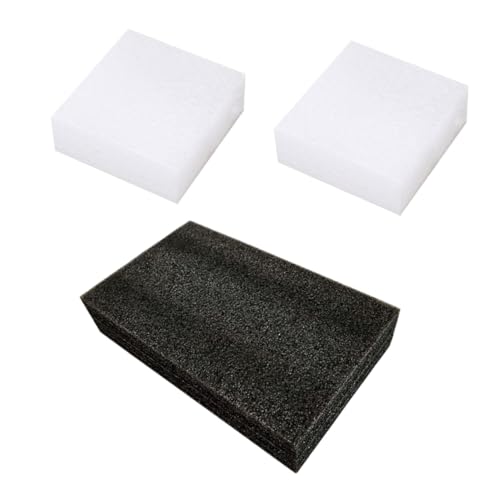 PRETYZOOM Almohadillas de Espuma Densa para Fieltrar Aguja Tapetes de Fieltro de Lana 3 Piezas 1 Grande Negro 25X15X5 CM 2 Blancas 15X15X5 CM para Manualidades Bricolaje y Costura