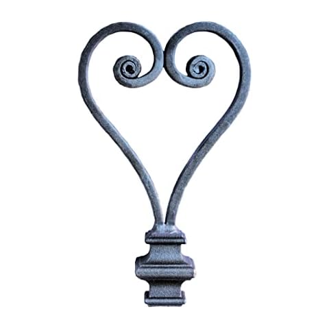 UHRIG ® Gate Crown Heart Wrought Iron Heart Made of Steel, for Metal Posts at Entrance Gate, Garden Door Cover
