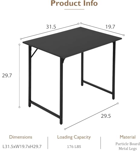 Image of BestOffice Computer Desk,Home Office Desk, Modern Simple Style for Home Office Study Writing (Black, 32 Inch)