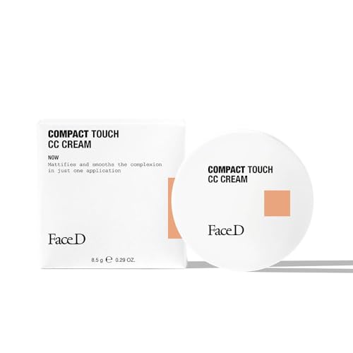 Face D - Crema CC Corrector compacto con ácido hialurónico y Vitamina E, 8.5 g (Clara)