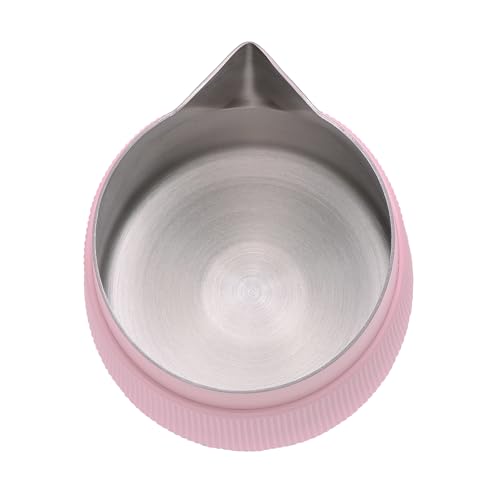 Normcore Handleless Milk Frothing Jug, Milk Pitcher 20.3 oz, Milk Frother Steamer Cup Stainless Steel Espresso Cup, Sharp Spout, Pink, 600 ml