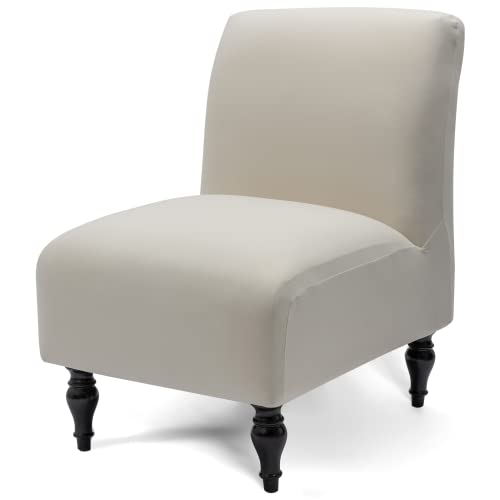 Liykimt Armless Accent Chair Cover Slipcover,Slipper Chair Stretch Spandex Removable for Armless Chair Furniture Protector for Living Dining Room Hotel (Beige, 1)