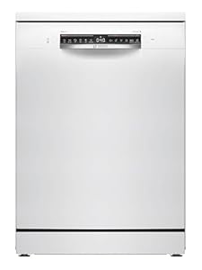 Bosch Geschirrspüler 60 cm, Freistehend, Silence Programm, VarioFlex-Körbe und VarioSchublade - Flexibilität und Komfort beim Beladen, Automatisierte Startzeit, Extra Trocknen, SMS4HVW14E, Weiß