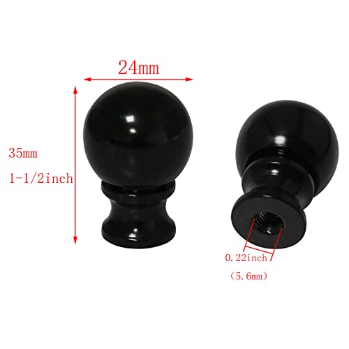Image of 8 Inch Lamp Harp Holder with 1-1 /2 Inch Lamp Finial Oil Rubbed Black Steel Ball Knob Lamp Shade Finial for Table and Floor Lamps, Black (Pack of 2)
