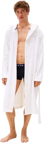 Albornoz blanco Tommy Hilfiger con capucha para hombre XL un oasis de suavidad en casa