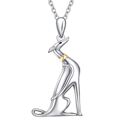 UYBNRK Greyhounds Pendant Necklace for Women Italian Greyhound Sterling Silver Greyhounds Necklace...