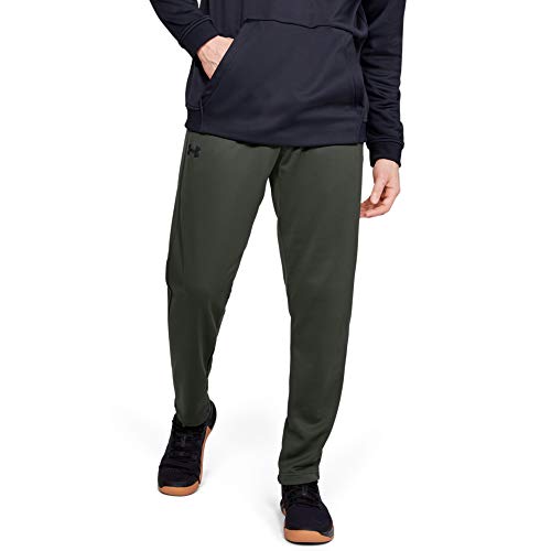 Under Armour, Pantaloni in Pile da Uomo, Uomo, Pantaloni Traspiranti, 1320757, Verde Barocco (310)/Nero, XL