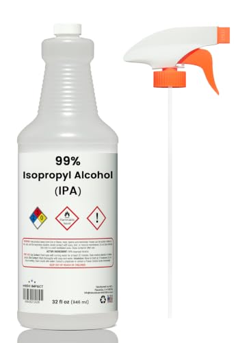 HIGH Impact Isopropyl Alcohol 99% (IPA) with Spray - 32oz (Pack of 1)